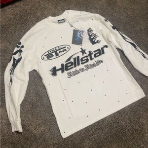Hellstar White Long Sleeve Tee
